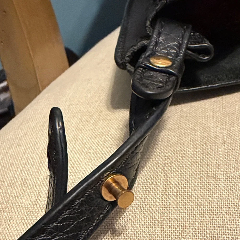 Banana Republic Black Pebbled Leather Hobo Bag